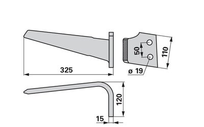 Nůž rotačních bran pravý Maletti MAE030146 - 