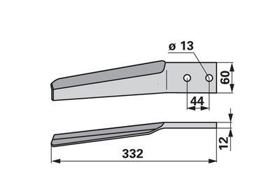 Nůž rotačních bran pravý Maschio 10100225 - 