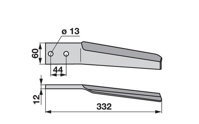 Nůž rotačních bran levý Maschio 10100226 - 