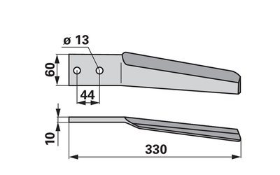 Nůž rotačních bran levý Maschio 10100263 - 