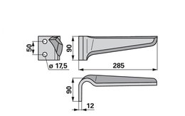 Nůž rotačních bran levý Maschio 27100209