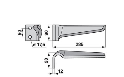 Nůž rotačních bran levý Maschio 27100209 - 