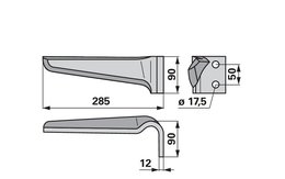 Nůž rotačních bran pravý Maschio 27100210
