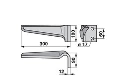 Nůž rotačních bran pravý Maschio 36100210