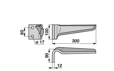 Nůž rotačních bran levý Maschio 36100211 - 