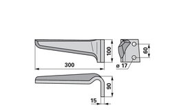 Nůž rotačních bran pravý Maschio 36100215