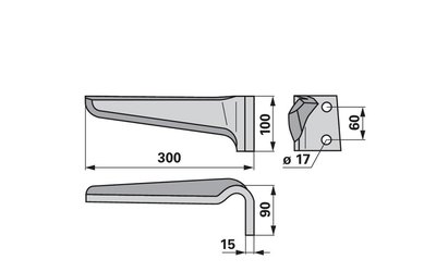 Nůž rotačních bran pravý Maschio 36100215 - 