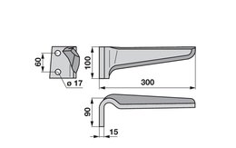 Nůž rotačních bran levý Maschio 36100216