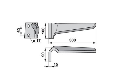 Nůž rotačních bran levý Maschio 36100216 - 