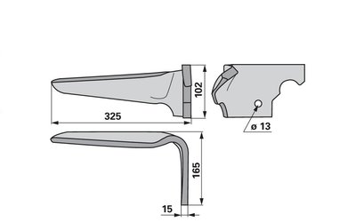 Nůž rotačních bran pravý Maschio 36100366 - 