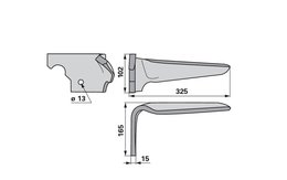 Nůž rotačních bran levý Maschio 36100367