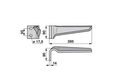 Nůž rotačních bran levý Maschio 38100223 - 