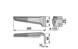 Nůž rotačních bran pravý Maschio 38100226