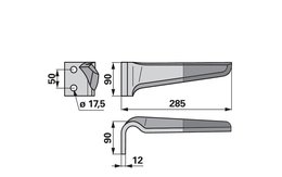 Nůž rotačních bran levý Maschio 38100227