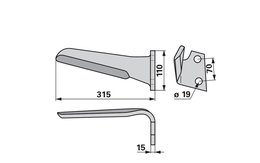 Nůž rotačních bran pravý Maschio 61100229