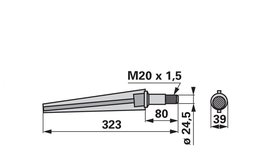 Nůž rotačních bran rovný Morra LB16