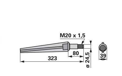 Nůž rotačních bran rovný Morra LB16 - 