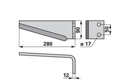 Nůž rotačních bran pravý Muratori 12012300