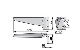 Nůž rotačních bran pravý Niemeyer 034826
