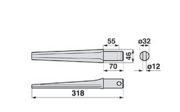  Nůž rotačních bran rovný Pegoraro 001430-01