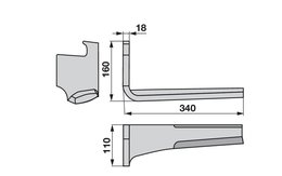 Nůž rotačních bran levý Pöttinger 873.40.120.0