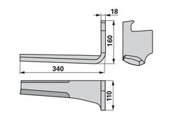Nůž rotačních bran pravý Pöttinger 873.40.125.0