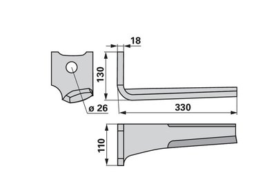 Nůž rotačních bran levý Pöttinger 873.40.220.0 - 