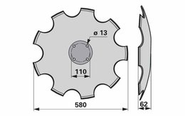 Disk podmítače ozubený Pöttinger 9771030251