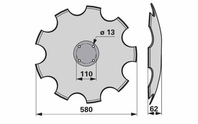 Disk podmítače ozubený Pöttinger 9771030251 - 