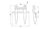 Trojprst L=160 mm CLAAS 410400036 - 