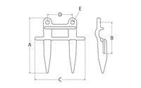 Dvojprst (10ks) JOHN DEERE Z11785 - 