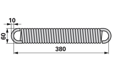 Pružina sklápění 60 x 10 x 380 mm - 