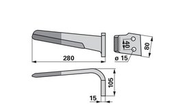 Nůž rotačních bran pravý Rabe 8411.62.05