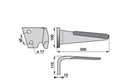 Nůž rotačních bran levý Rau 58899