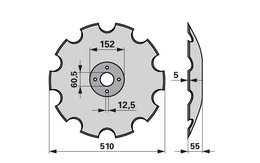 Disk podmítače ozubený Regent B771512