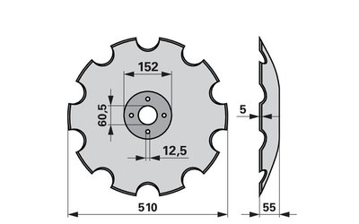 Disk podmítače ozubený Regent B771512 - 