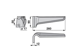 Nůž rotačních bran levý Regent EB0177401