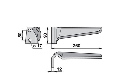 Nůž rotačních bran levý Regent EB0177401 - 