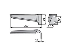 Nůž rotačních bran pravý Regent EB0277401