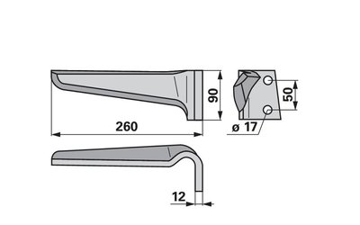 Nůž rotačních bran pravý Regent EB0277401 - 