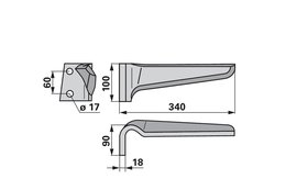 Nůž rotačních bran levý Regent EB8300014