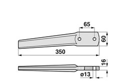 Nůž rotačních bran rovný Rheinland 911-262-0000