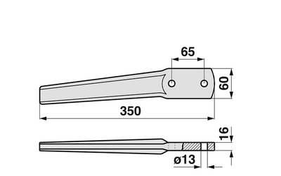 Nůž rotačních bran rovný Rheinland 911-262-0000 - 
