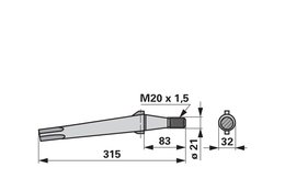 Nůž rotačních bran rovný Rotoitalia34x320