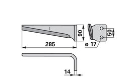 Nůž rotačních bran pravý Sicma 52700