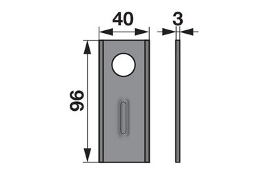 Nůž rotačky rovný (25ks) 96x40x3, d=19,0 - 