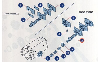 Elevátor. řetěz 34 lopatek - 