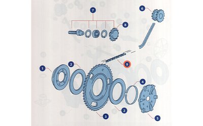 Válečkový řetěz 12A-1H-D:19,05 mm, 109 čl., L=2076 mm - 
