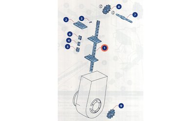 Opravná sada elev. řetězu 38,4VB - 1 lopatka - 