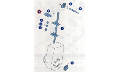 Plastová lopatka elevátoru 154x100x50 mm - 